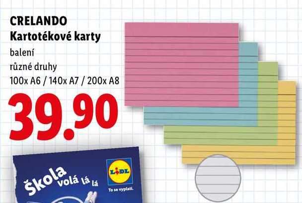 CRELANDO Kartotékové karty