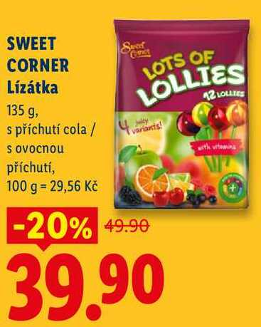SWEET CORNER Lízátka, 135 g