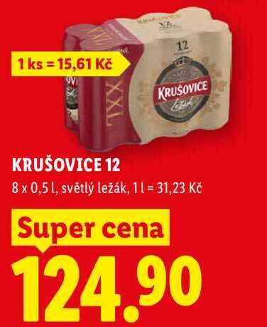 KRUŠOVICE 12, 8x 0,5 l 
