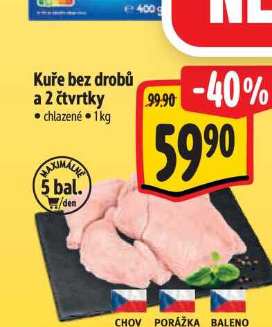 Kuře bez drobů a 2 čtvrtky 1 kg