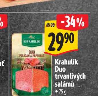   Krahulik Duo trvanlivých salámů 75 g 