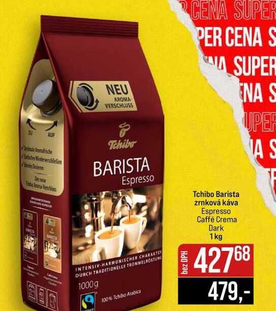 Tchibo Barista zrnková káva Espresso Caffé Crema Dark 1kg 