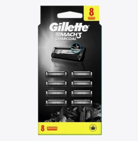 Gillette Mach3 Charcoal, 8 KS Globus
