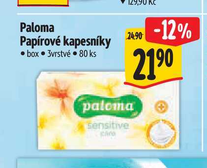 Paloma Papírové kapesníky box 3vrstvé 80 ks