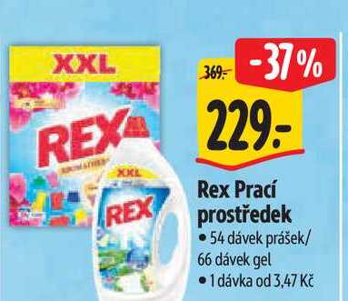 Rex Prací prostředek 54 dávek prášek/ 66 dávek gel Albert