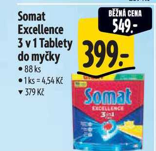 Somat Excellence 3 v 1 Tablety do myčky  88 ks Albert