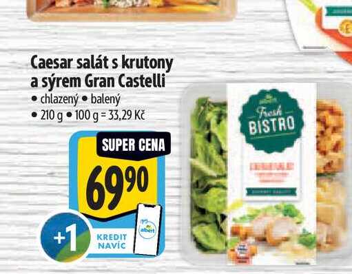 Caesar salát s krutony a sýrem Gran Castelli 210 g
