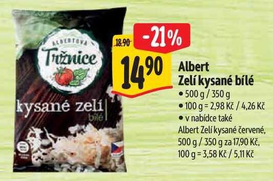Albert Zelí kysané bílé, 500 g/350 g