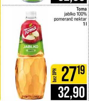 Toma jablko 100% pomeranč nektar 1l