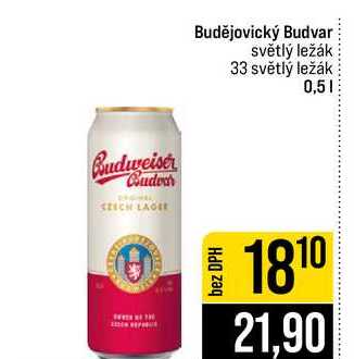 Budějovický Budvar světlý ležák 33 světlý ležák 0,5l