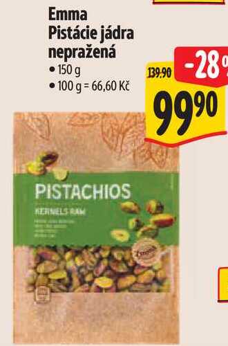 Emma Pistácie jádra nepražená, 150 g