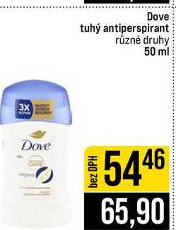 Dove tuhý antiperspirant různé druhy 50 ml 