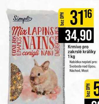 Krmivo pro zakrslé králíky 1kg