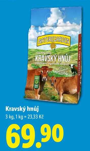 Kravský hnůj, 3 kg