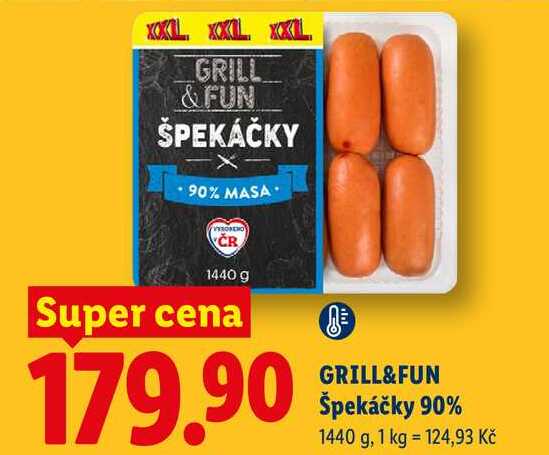 GRILL&FUN Špekáčky 90%, 1440 g