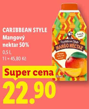 CARIBBEAN STYLE Mangový nektar 50%, 0,5 l