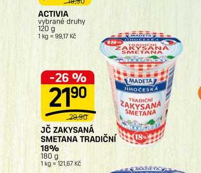 JČ ZAKYSANÁ SMETANA TRADIČNÍ 18% 180 g