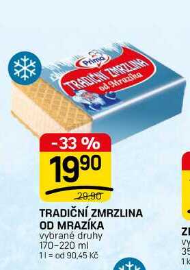 TRADIČNÍ ZMRZLINA OD MRAZÍKA vybrané druhy 170-220 ml