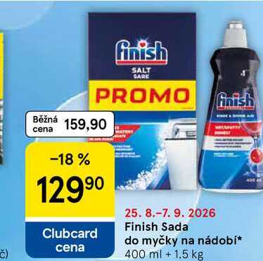 Finish Sada do myčky na nádobí, 400 ml + 1.5 kg Tesco