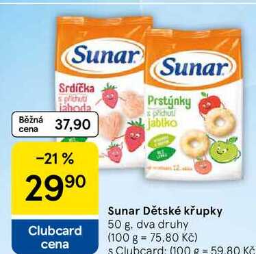 Sunar Dětské křupky, 50 g Tesco