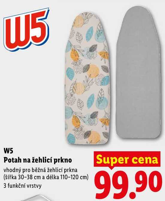  W5 Potah na žehlící prkno
