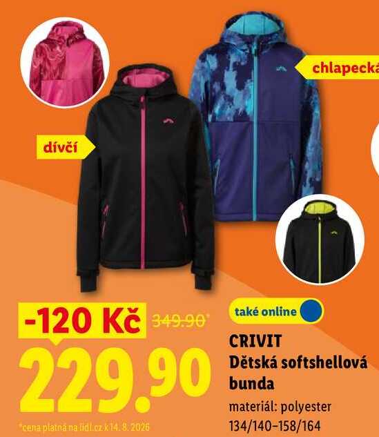  CRIVIT Dětská softshelová bunda