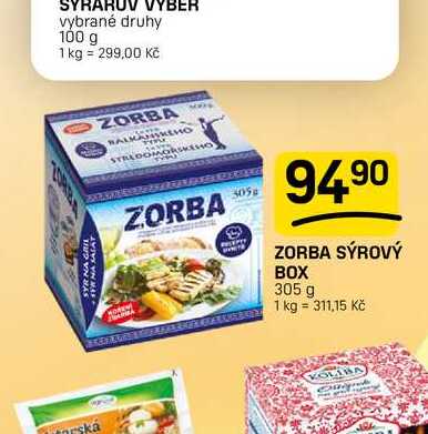 ZORBA SÝROVÝ BOX 305 g