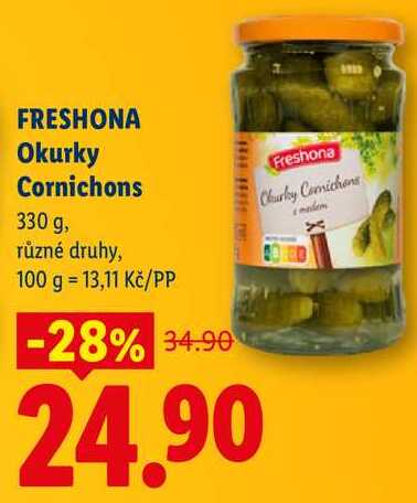 FRESHONA Okurky Cornichons, 330 g 