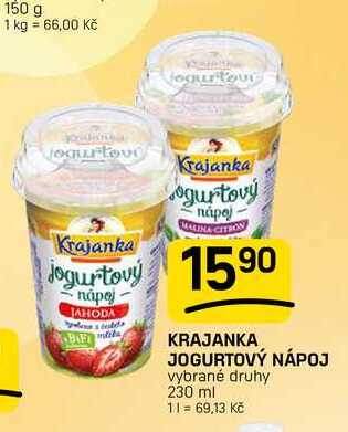 KRAJANKA JOGURTOVÝ NÁPOJ vybrané druhy 230 ml