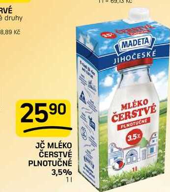JČ MLÉKO ČERSTVÉ PLNOTUČNÉ 3,5% 1l