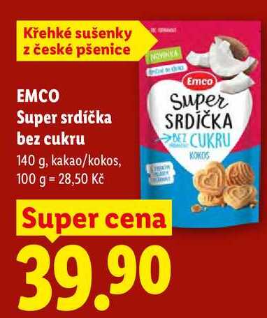 EMCO Super srdíčka bez cukru, 140 g