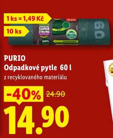 PURIO Odpadkové pytle 60 l, 10 ks Lidl