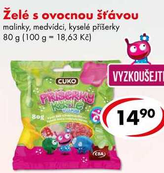 Želé s ovocnou šťávou, 80 g