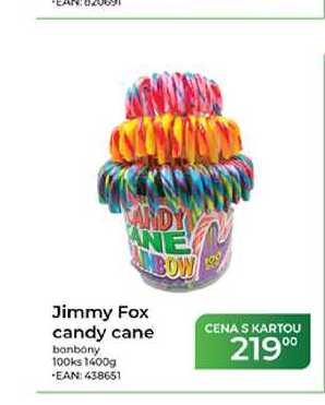 Jimmy Fox candy cane bonbóny 100ks 1400g
