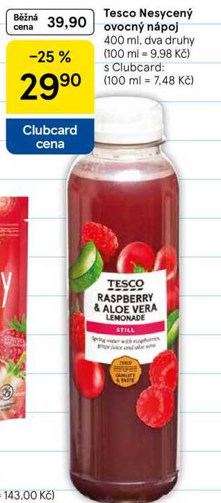 Tesco Nesycený ovocný nápoj, 400 ml, dva druhy