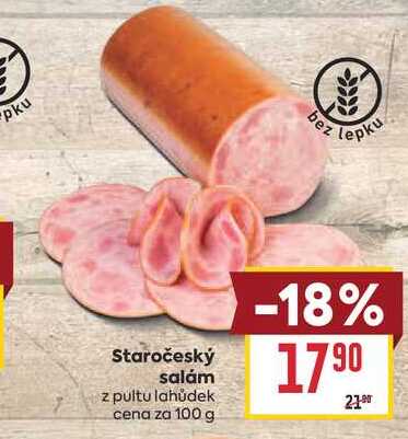 Staročeský salám z pultu lahůdek cena za 100 g