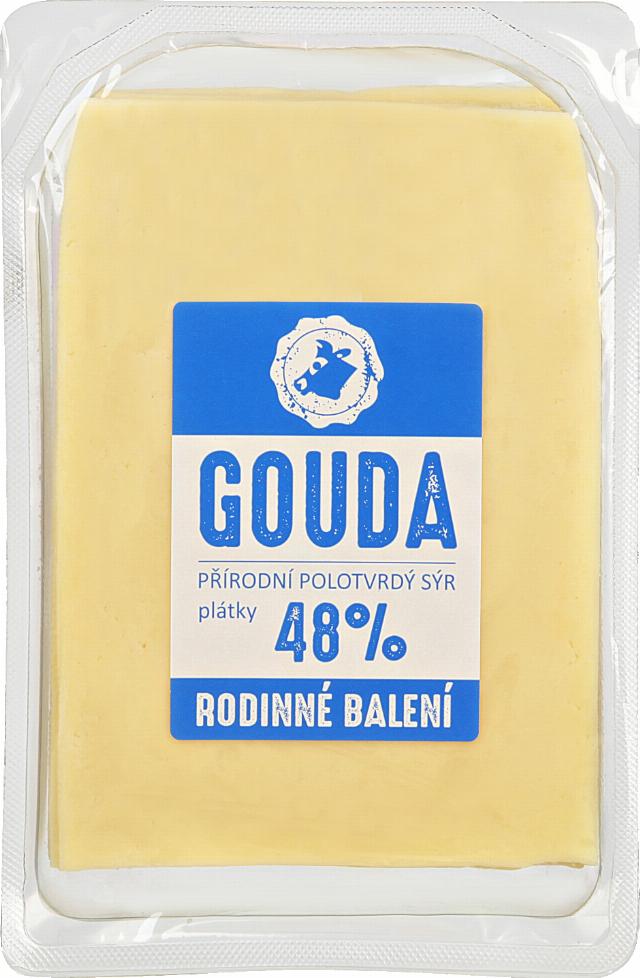 Gouda Přírodní polotvrdý sýr plátky