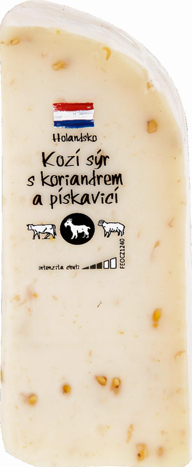 Kozí Gouda s koriandrem polotvrdý sýr