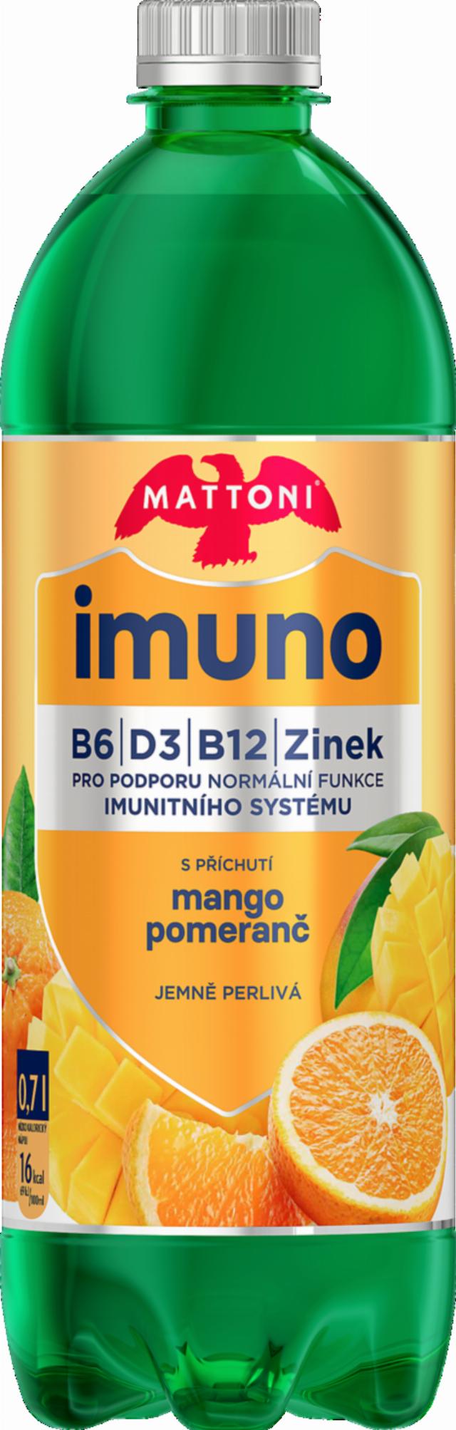 Mattoni Imuno Minerální voda ochucená mango a pomeranč