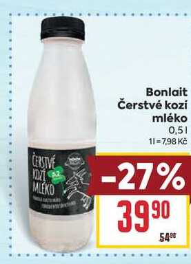 Bonlait Čerstvé kozí mléko 0,5l