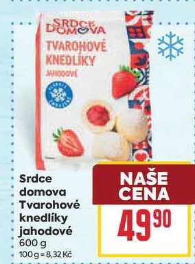 Srdce domova Tvarohové knedlíky jahodové 600 g 