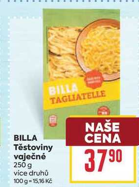 BILLA Těstoviny vaječné 250 g 