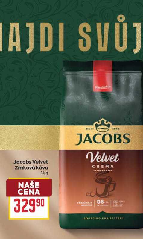 Jacobs Velvet Zrnková káva 1kg 