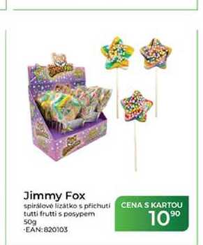Jimmy Fox spirálové lízátko s příchuti  tutti frutti s posypem 50g 