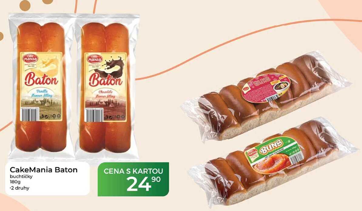 CakeMania Baton buchtičky 180g 2 druhy 