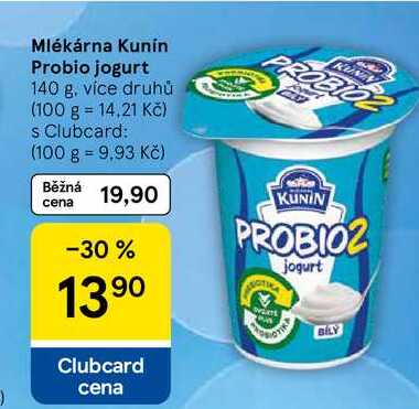 Mlékárna Kunín Probio jogurt, 140 g, více druhů  