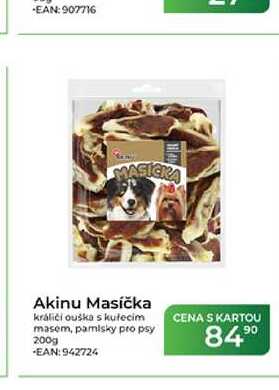 Akinu Masíčka králičí ouška s kuřecím masem, pamlsky pro psy 200g 