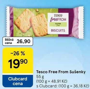 Tesco Free From Sušenky, 55 g