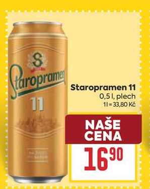 Staropramen 11 0,51, plech