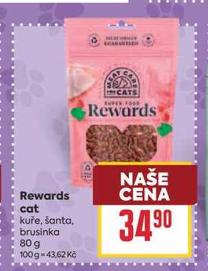 Rewards cat kuře, šanta, brusinka 80 g